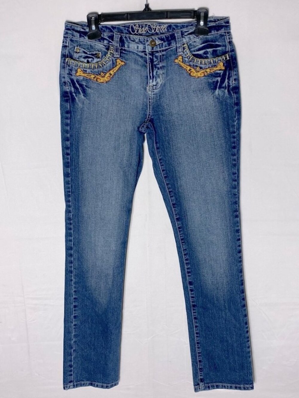 Vintage Y2K Side Street Low Rise Embroidered Straight Leg Jeans 28